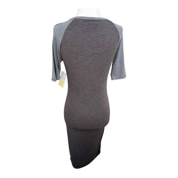 NEW LuLaRoe‎ Julia Dress XXS Gray Knee Length Form-Fitting Raglan Sleeves NWT - Picture 3 of 6